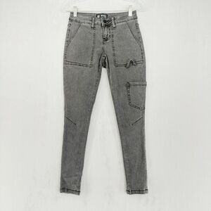 New PTCL Mid Rise Charcoal Skinny Moto Jeans P4036